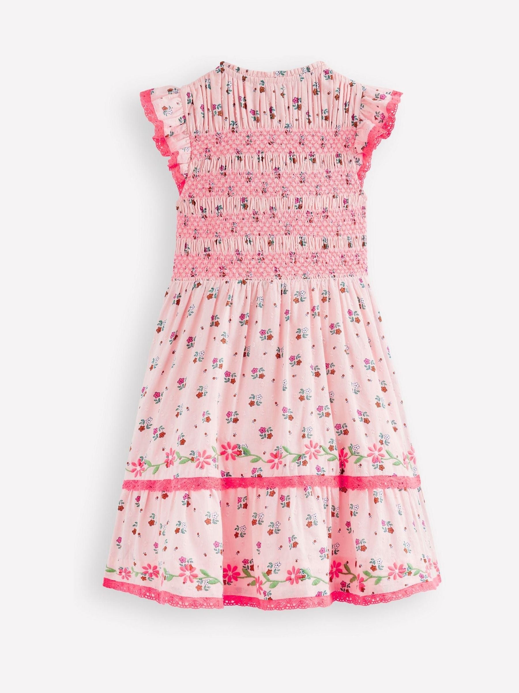 Boden Pink Shirred Bodice Midi Dress image 2