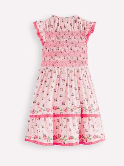 Boden Pink Shirred Bodice Midi Dress image 2