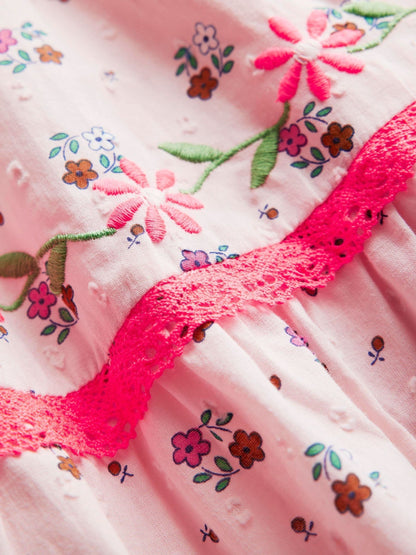 Boden Pink Shirred Bodice Midi Dress image 3