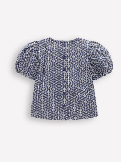Boden Blue Puff Sleeve Woven Top image 2