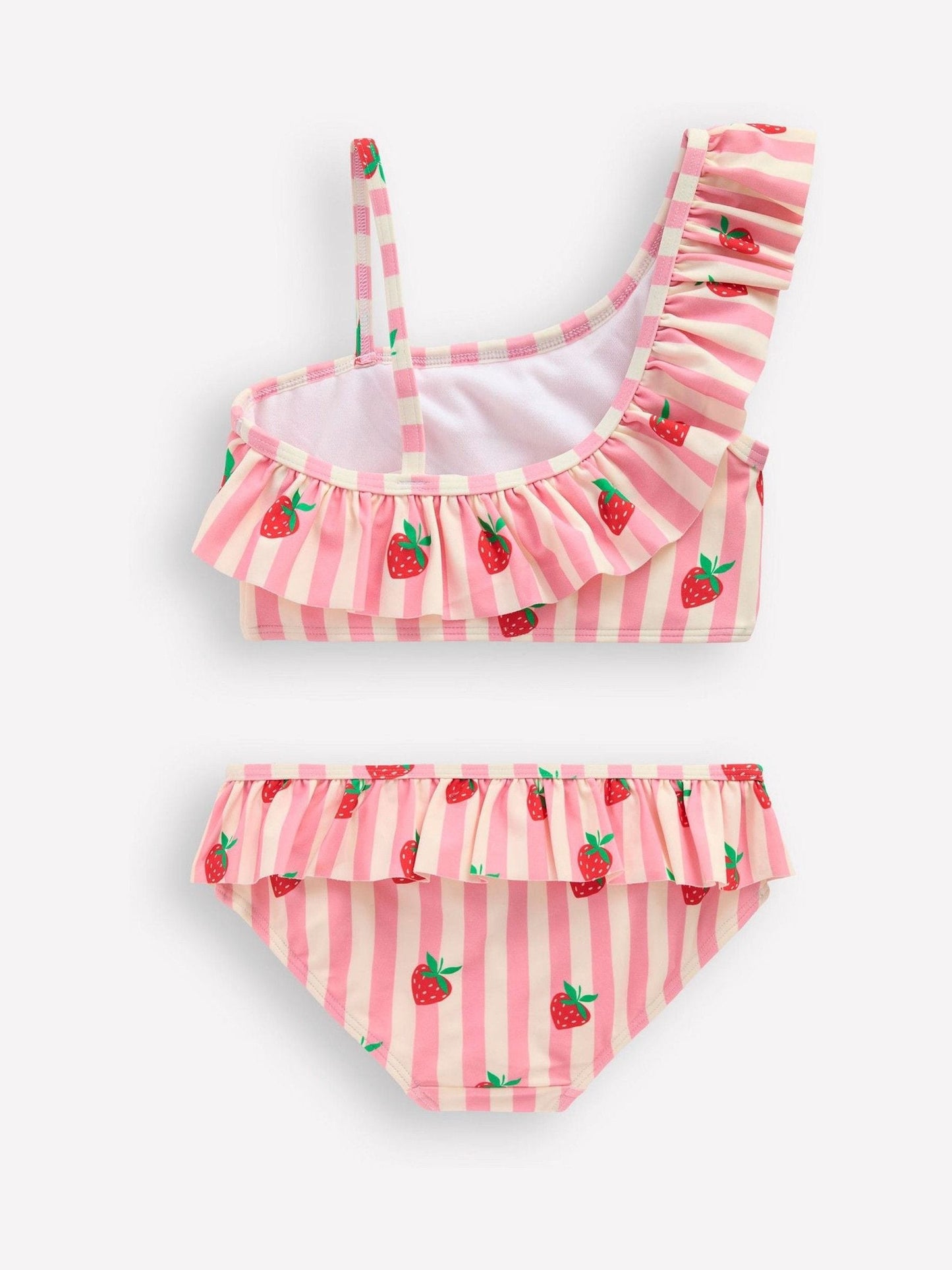 Boden Pink One Shoulder Frill Bikini Set image 3