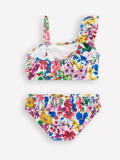 Boden Blue One Shoulder Frill Bikini Set image 2