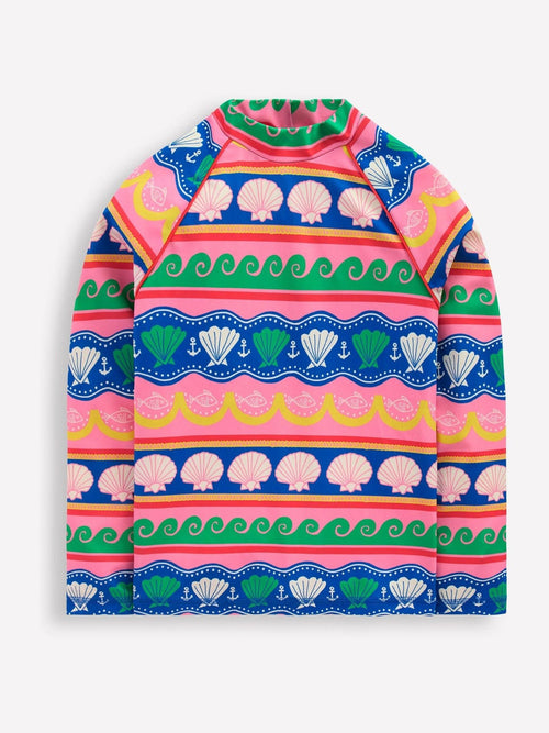 Boden Pink Sun Safe Patterned Rash Vest image 1