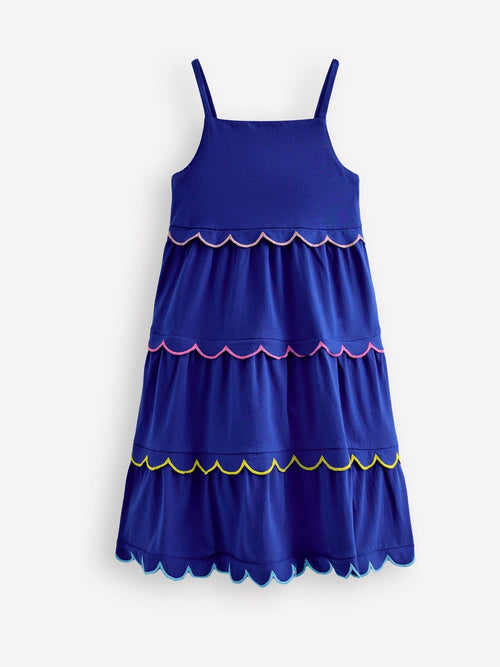 Boden Sapphire Blue Scallop Tiered Sundress image 1