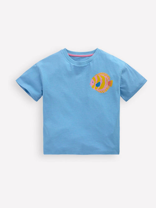 Boden Blue Short Sleeve Printed T-Shirt image 1