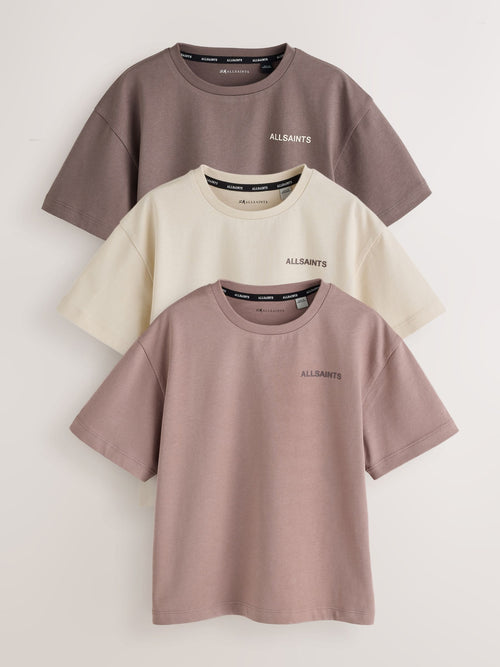 smALLSAINTS Brown Logo Crew Relaxed T-Shirts 3 Pack - image 1