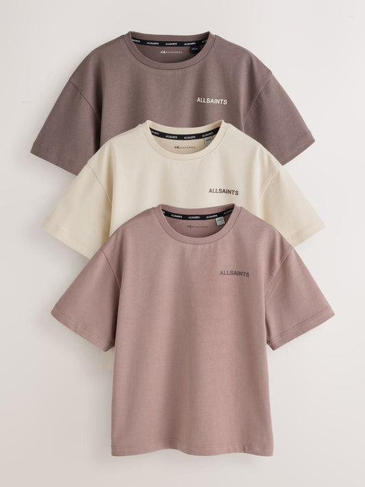 smALLSAINTS Brown Logo Crew Relaxed T-Shirts 3 Pack - image 1