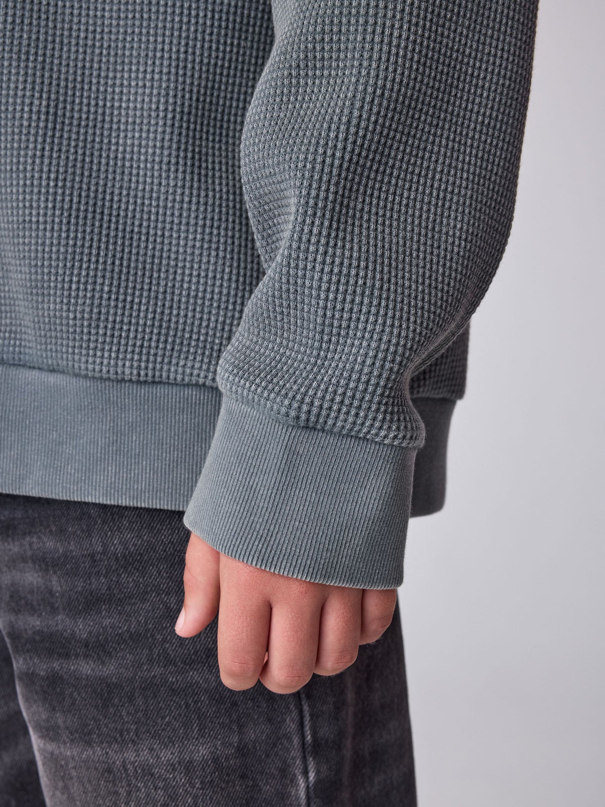 smALLSAINTS Grey Orlando Oversized Waffle Sweatshirt - image 6