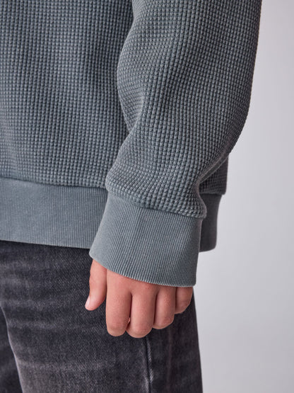 smALLSAINTS Grey Orlando Oversized Waffle Sweatshirt - image 6