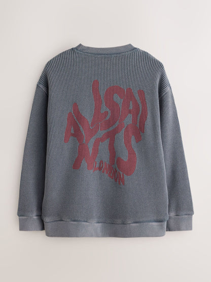 smALLSAINTS Grey Orlando Oversized Waffle Sweatshirt - image 8