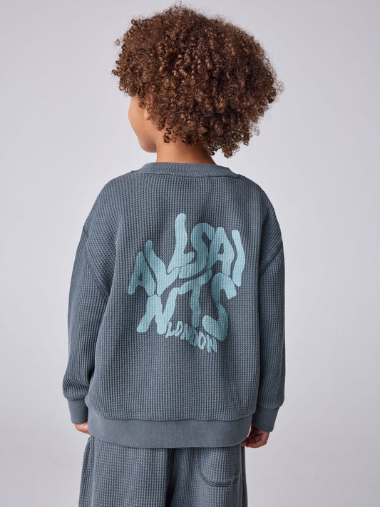 smALLSAINTS Mid Blue Waffle Orlando Sweatshirt and Joggers Set - image 2