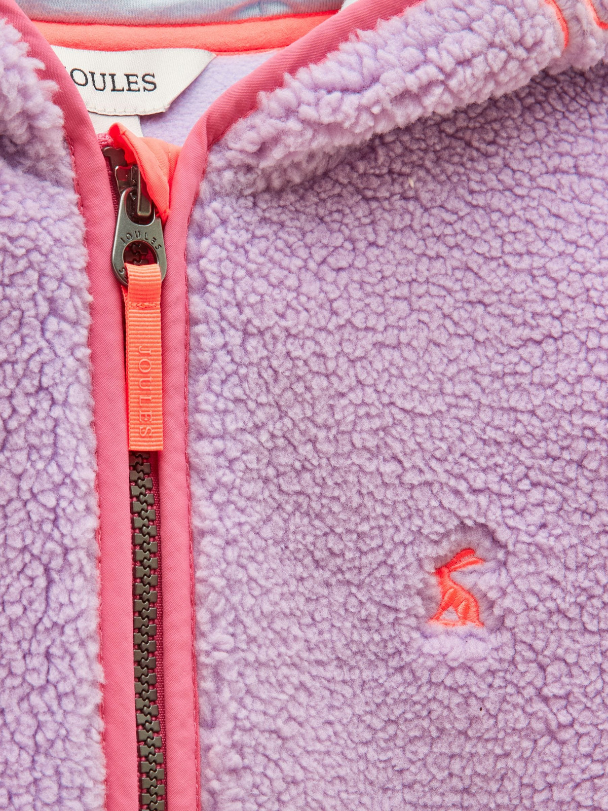 Joules Girls' Ellis Lilac Purple Zip Up Fleece - image 3