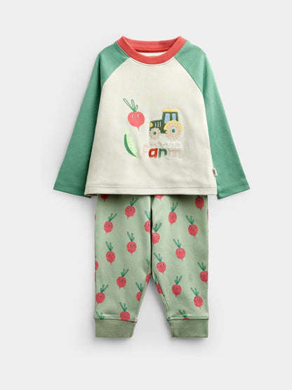 Jojo Maman Bébé Green Farm 2-Pack Jersey Pyjamas - image 2