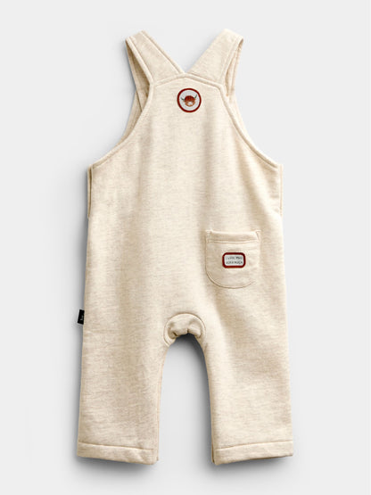 JoJo Maman Bébé Oat Marl Highland Cow Appliqué Dungaree Set - image 5