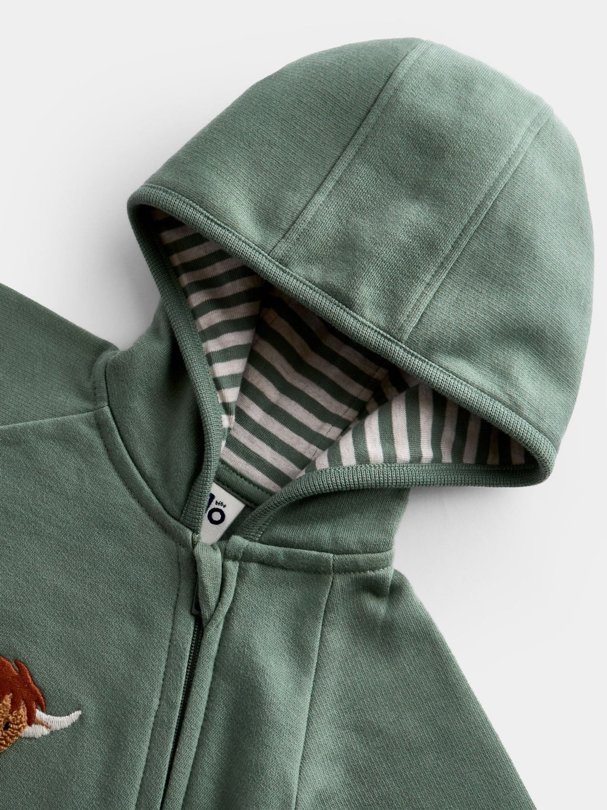 JoJo Maman Bébé Green Highland Cow Jersey Romper - image 3