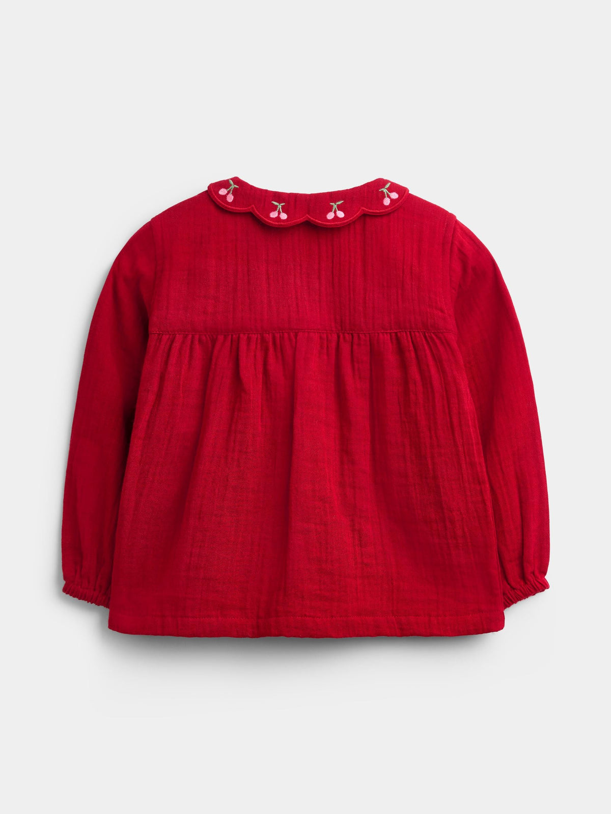 JoJo Maman Bébé Pink Cherry Embroidered Collar Pyjamas - image 3