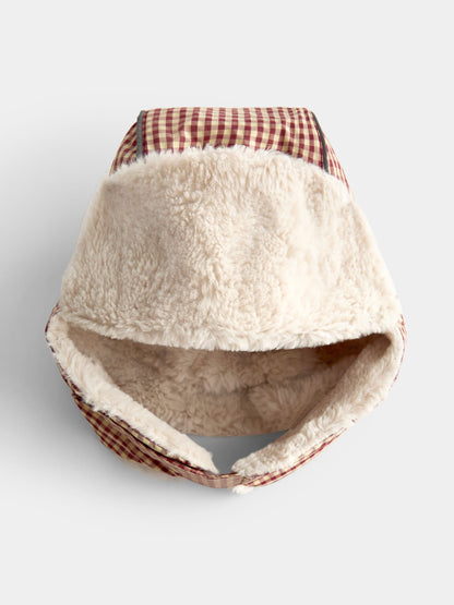 JoJo Maman Bébé Brown Gingham Cosy Trapper Hat - image 1