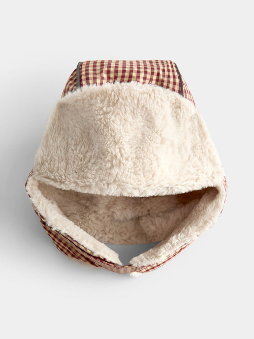 JoJo Maman Bébé Brown Gingham Cosy Trapper Hat - image 1