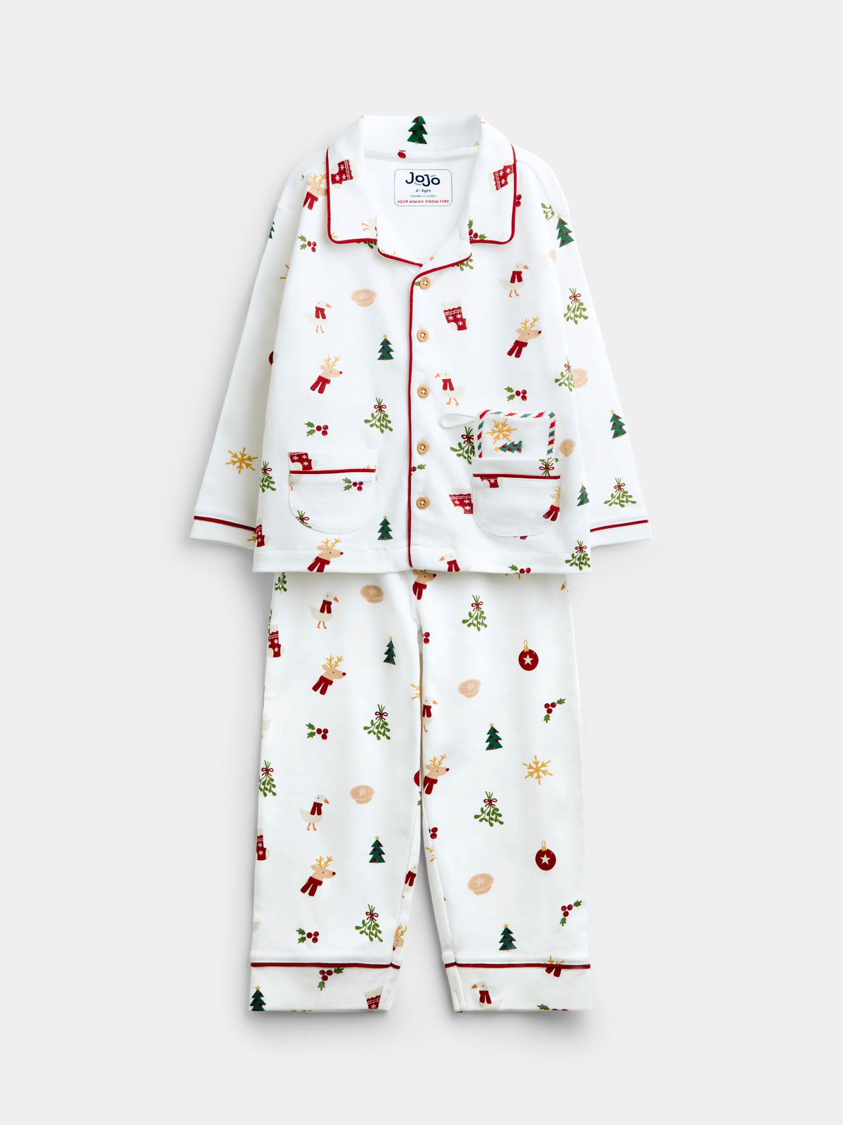 JoJo Maman Bébé White Christmas Letter to Santa Pyjamas - image 1