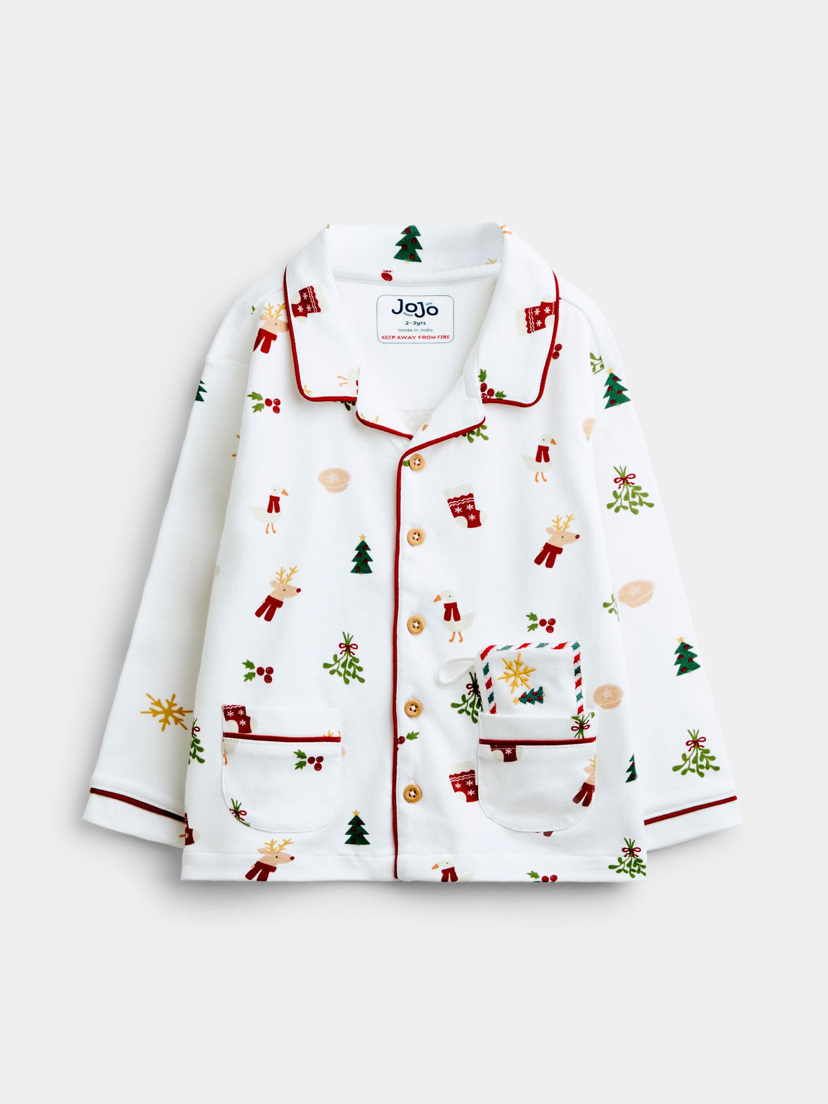 JoJo Maman Bébé White Christmas Letter to Santa Pyjamas - image 2