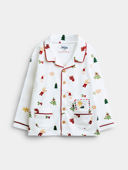 JoJo Maman Bébé White Christmas Letter to Santa Pyjamas - image 2