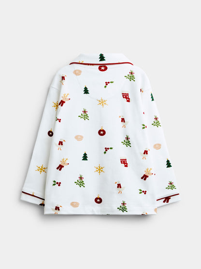 JoJo Maman Bébé White Christmas Letter to Santa Pyjamas - image 3