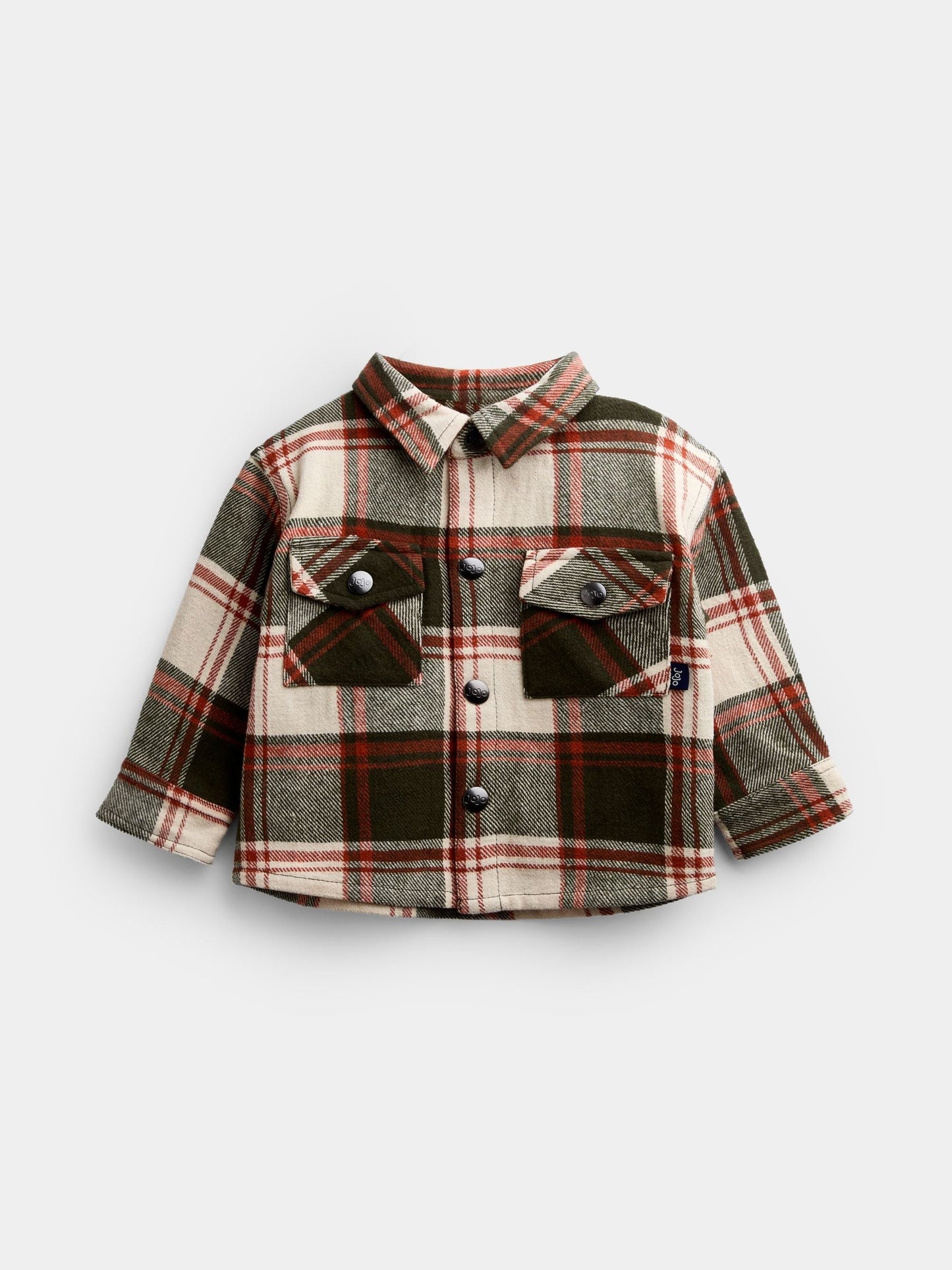 Dsiney Kidz - JoJo Maman Bébé Khaki Green Check Brushed Shirt & T-Shirt image 5
