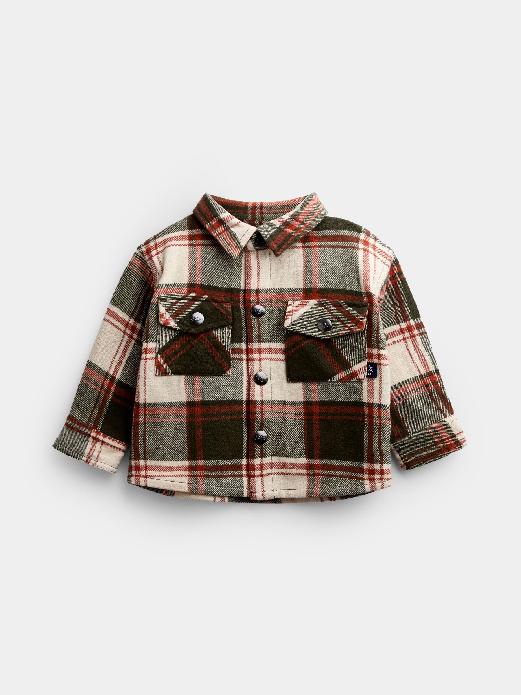 Dsiney Kidz - JoJo Maman Bébé Khaki Green Check Brushed Shirt & T-Shirt image 5