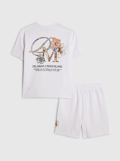 Dsiney Kidz - River Island White Del Maar T-Shirt & Shorts Set image 1