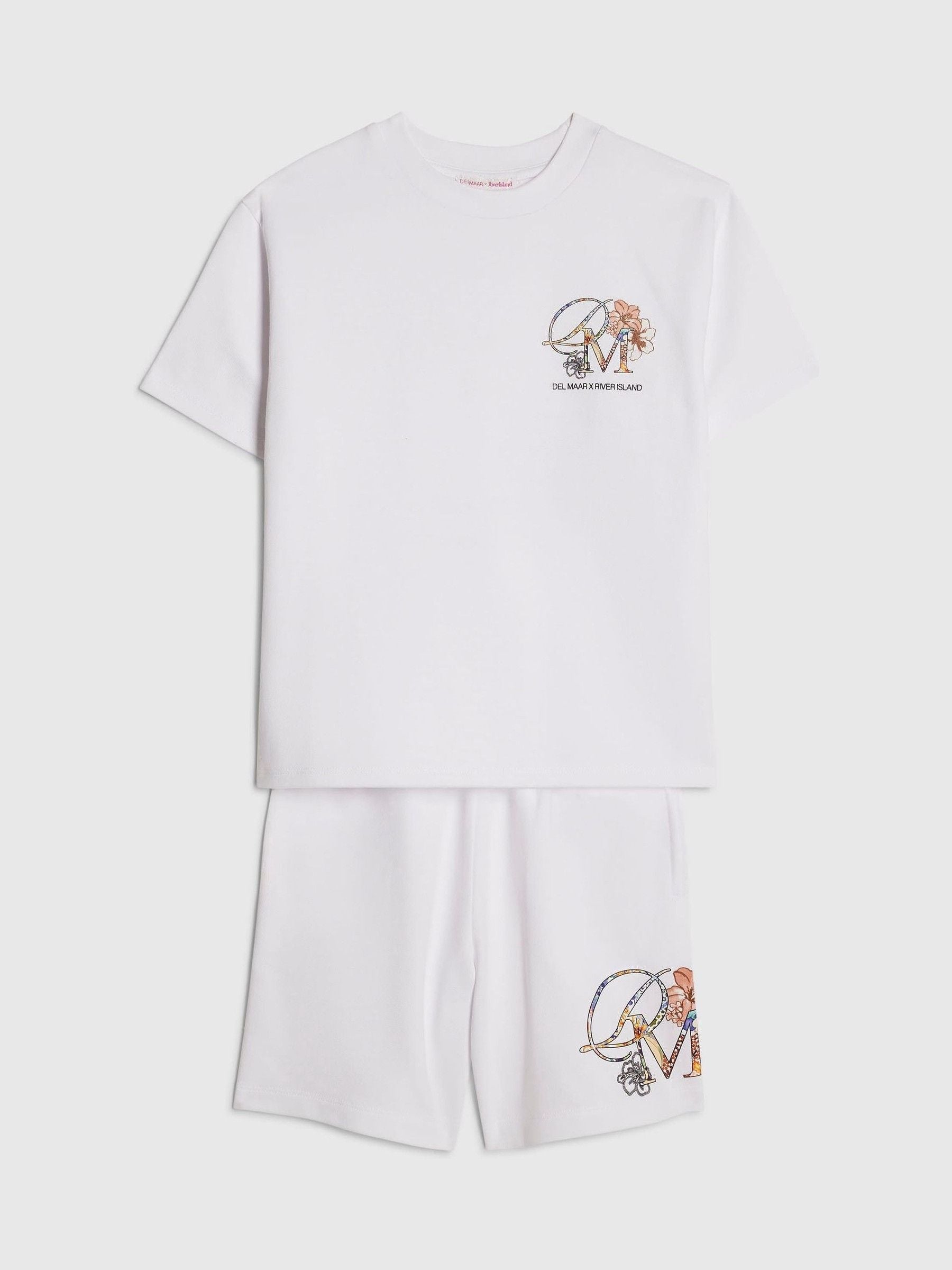 Dsiney Kidz - River Island White Del Maar T-Shirt & Shorts Set image 3