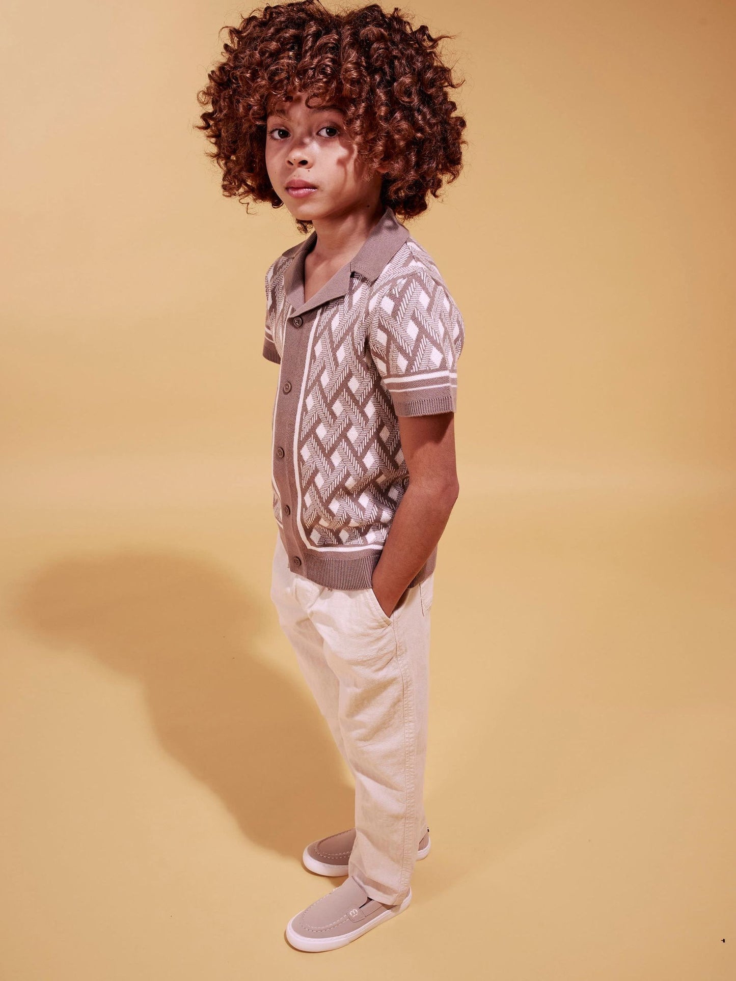 Dsiney Kidz - River Island Natural Geo Print Knitted Shirt image 2