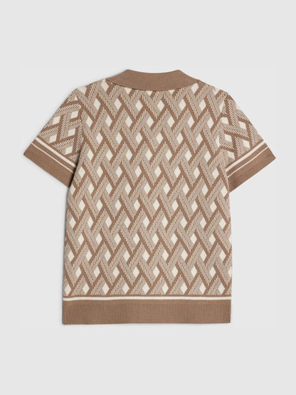 Dsiney Kidz - River Island Natural Geo Print Knitted Shirt image 4