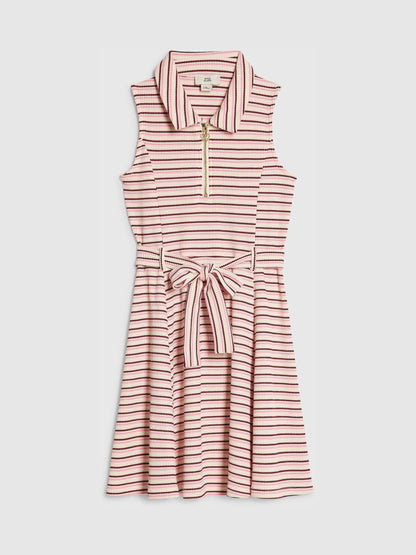 Dsiney Kidz - River Island Pink Stripe Waistband Polo Dress image 1