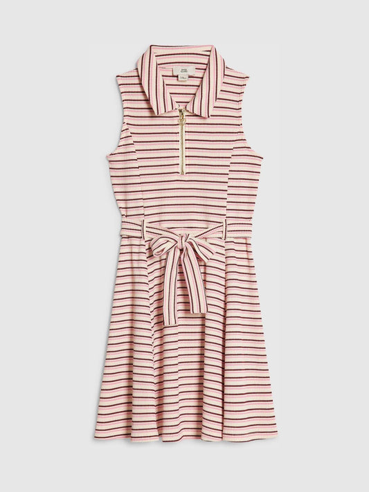 Dsiney Kidz - River Island Pink Stripe Waistband Polo Dress image 1