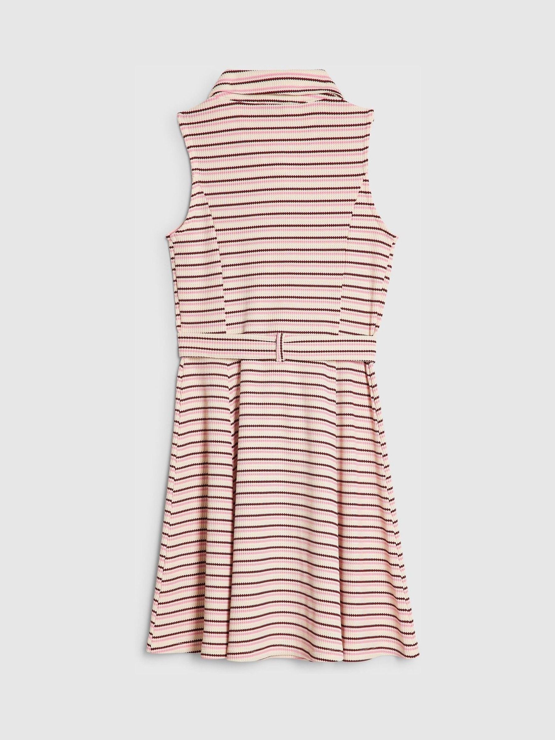 Dsiney Kidz - River Island Pink Stripe Waistband Polo Dress image 2