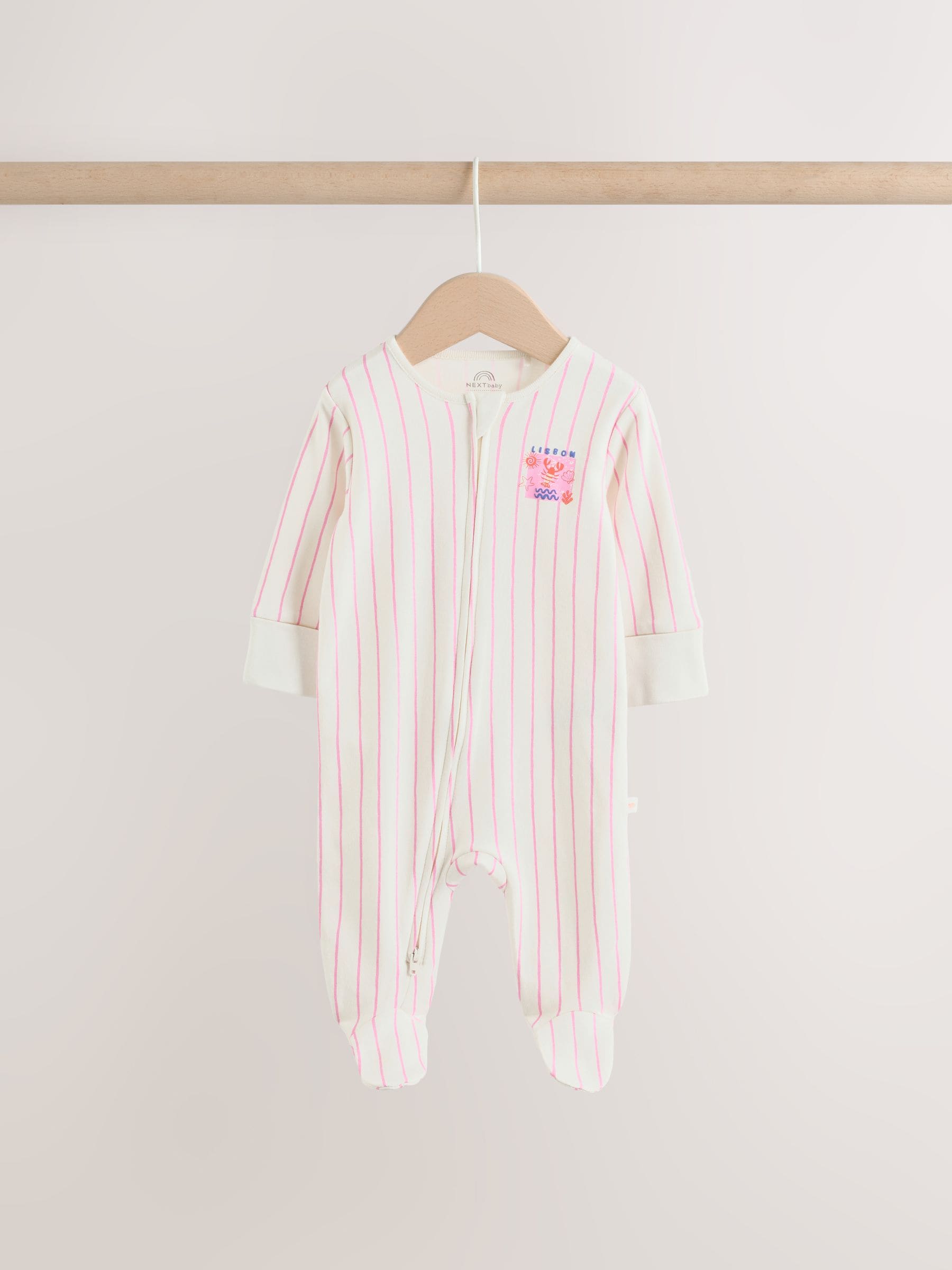 Red/Pink Baby Sleepsuits 3 Pack (0mths-3yrs) image 2
