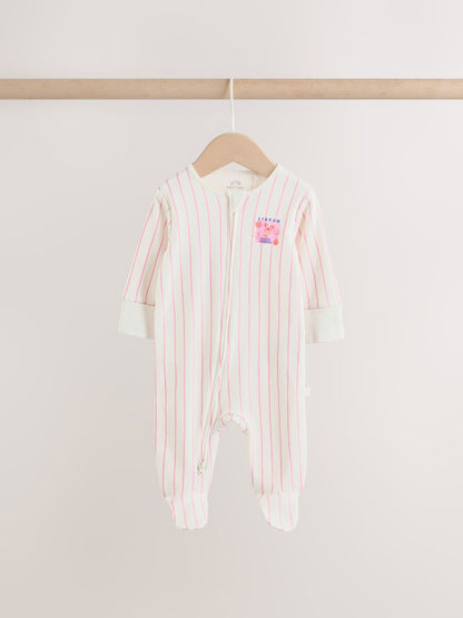 Red/Pink Baby Sleepsuits 3 Pack (0mths-3yrs) image 2