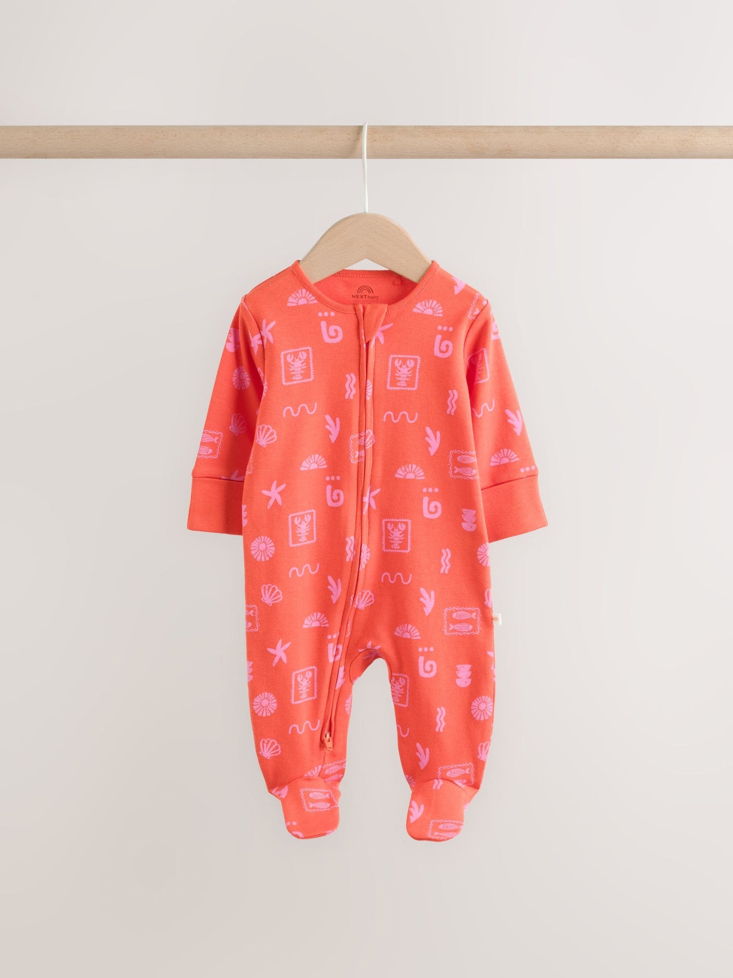 Red/Pink Baby Sleepsuits 3 Pack (0mths-3yrs) image 4