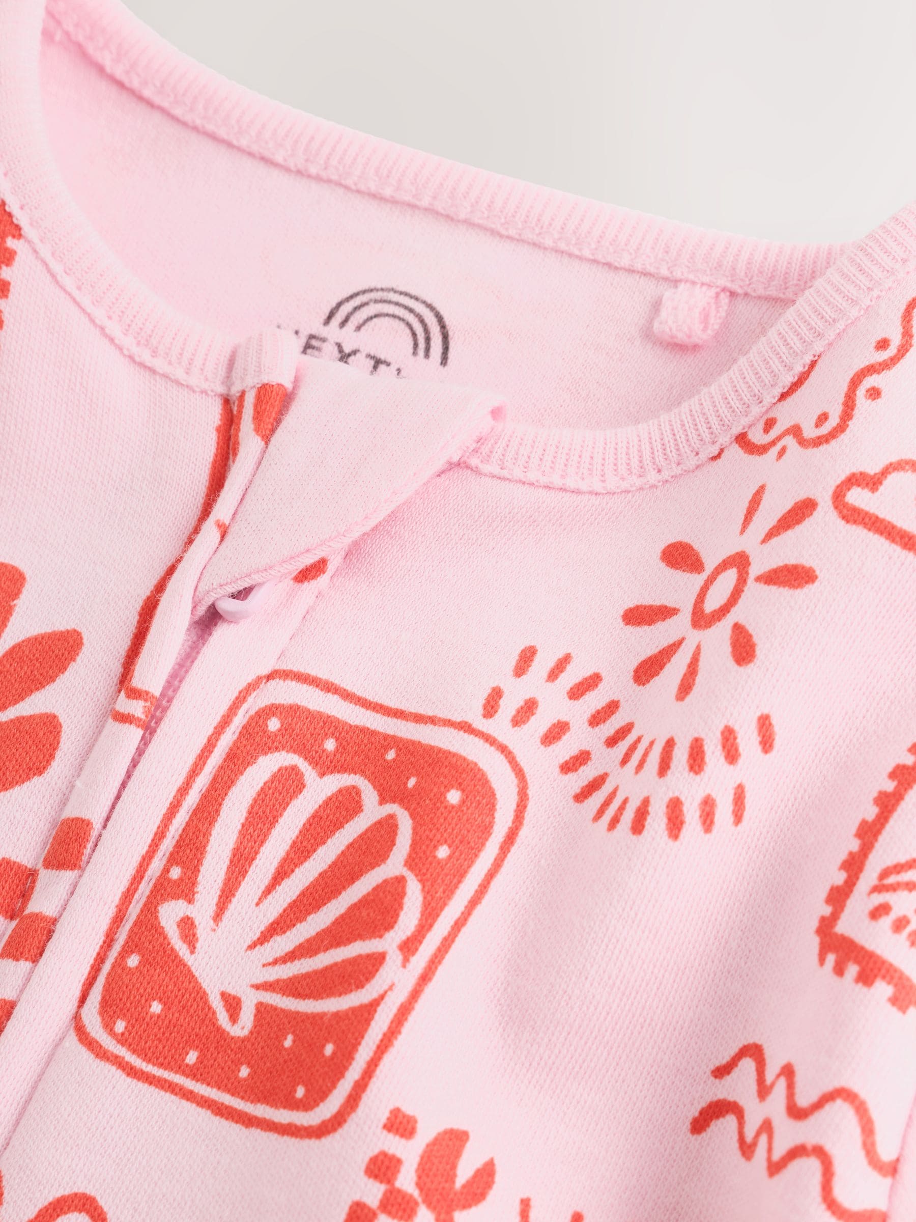 Red/Pink Baby Sleepsuits 3 Pack (0mths-3yrs) image 9