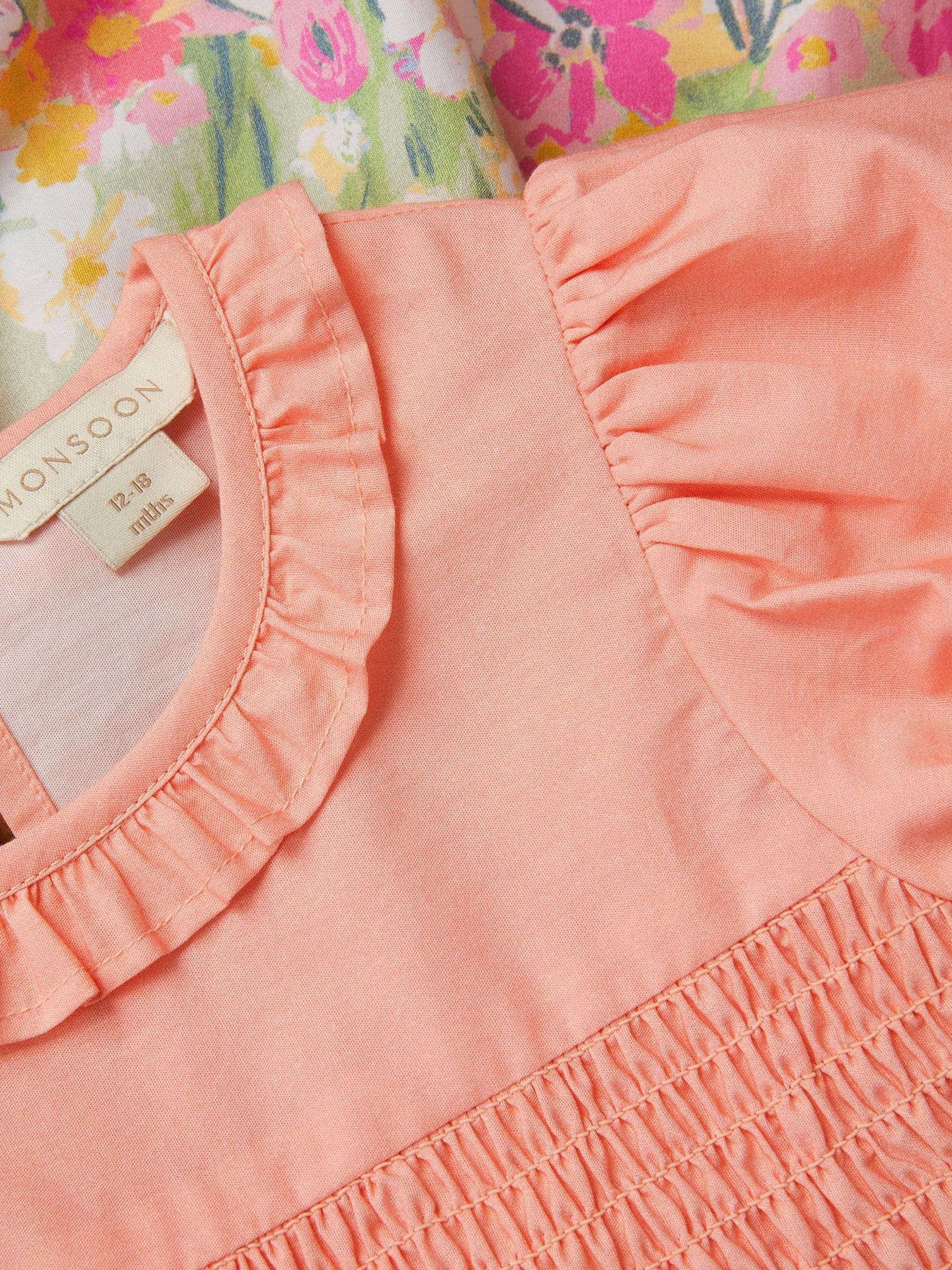 Monsoon Pink Baby Bunny Print Dress & Underwear Set image 3
