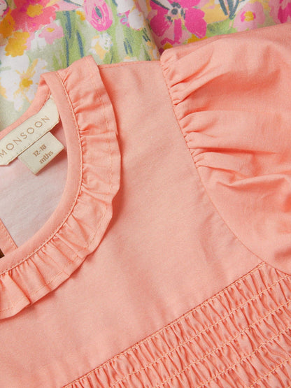 Monsoon Pink Baby Bunny Print Dress & Underwear Set image 3