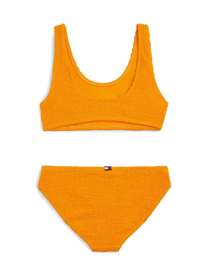 Tommy Hilfiger Orange Logo Embroidery Textured Bralette Bikini Set image 2