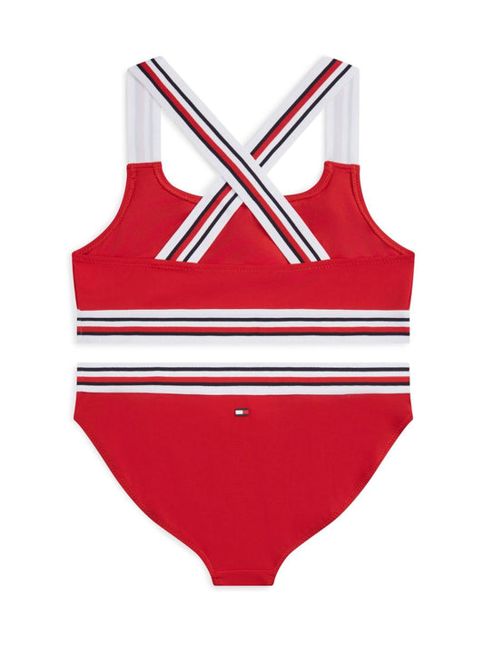 Tommy Hilfiger Red Global Stripe Bralette Bikini Set image 2