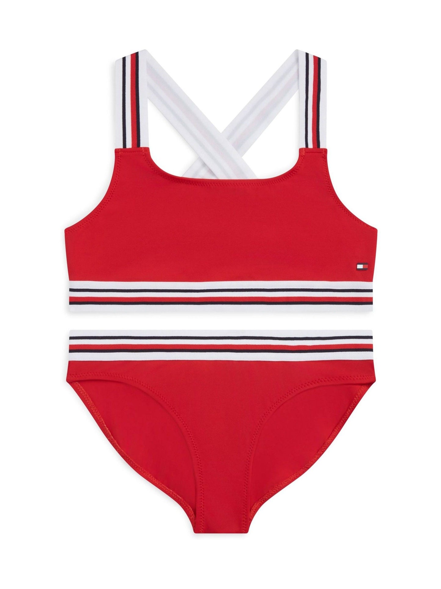Tommy Hilfiger Red Global Stripe Bralette Bikini Set image 1