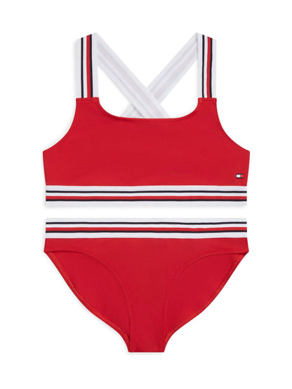 Tommy Hilfiger Red Global Stripe Bralette Bikini Set image 1