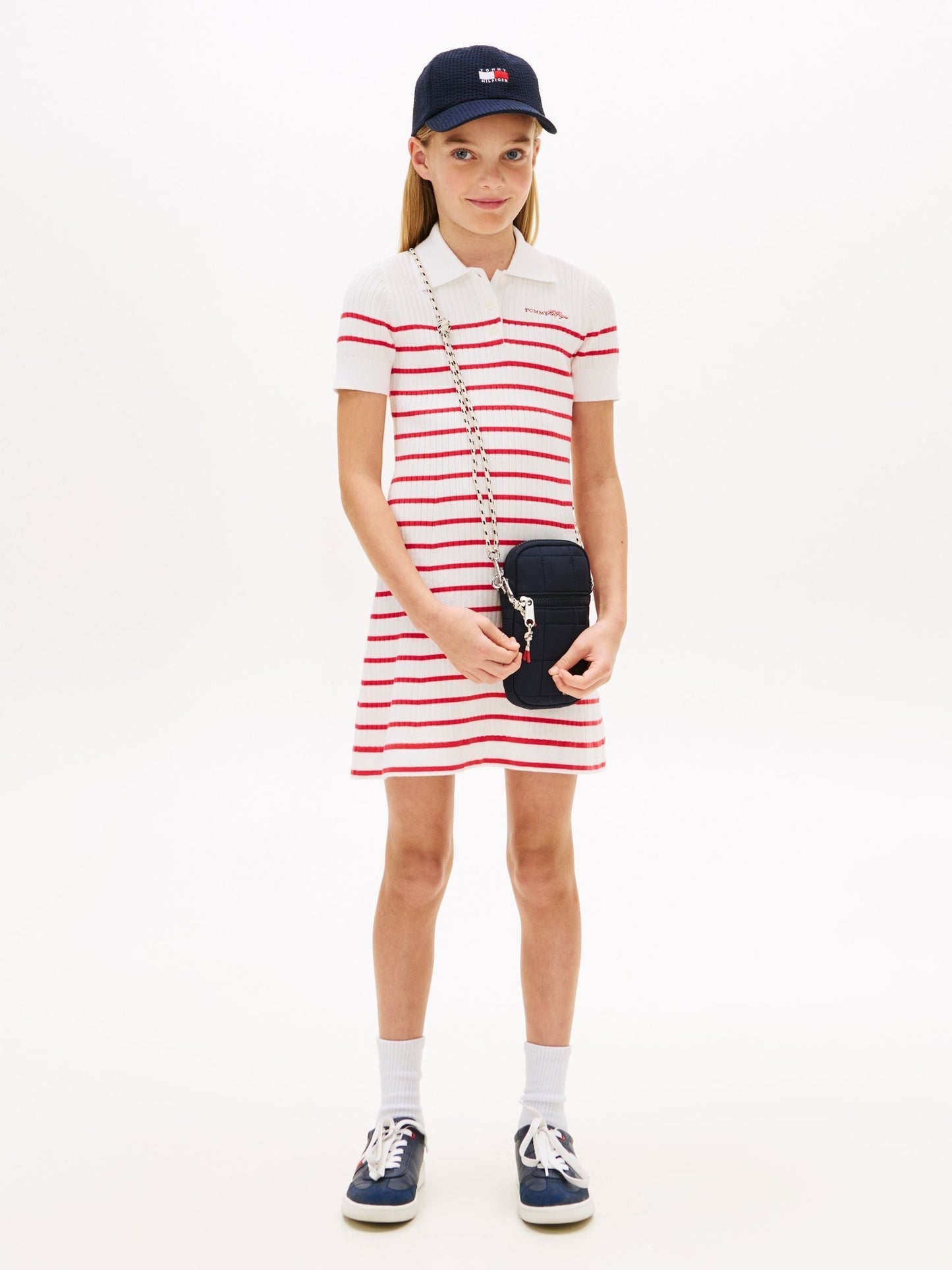 Tommy Hilfiger Red Logo Embroidery Short Sleeve Jumper Dress image 1
