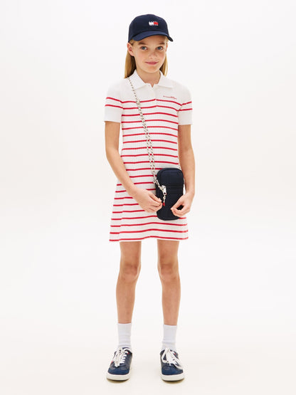 Tommy Hilfiger Red Logo Embroidery Short Sleeve Jumper Dress image 1