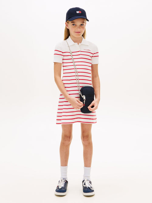 Tommy Hilfiger Red Logo Embroidery Short Sleeve Jumper Dress image 1