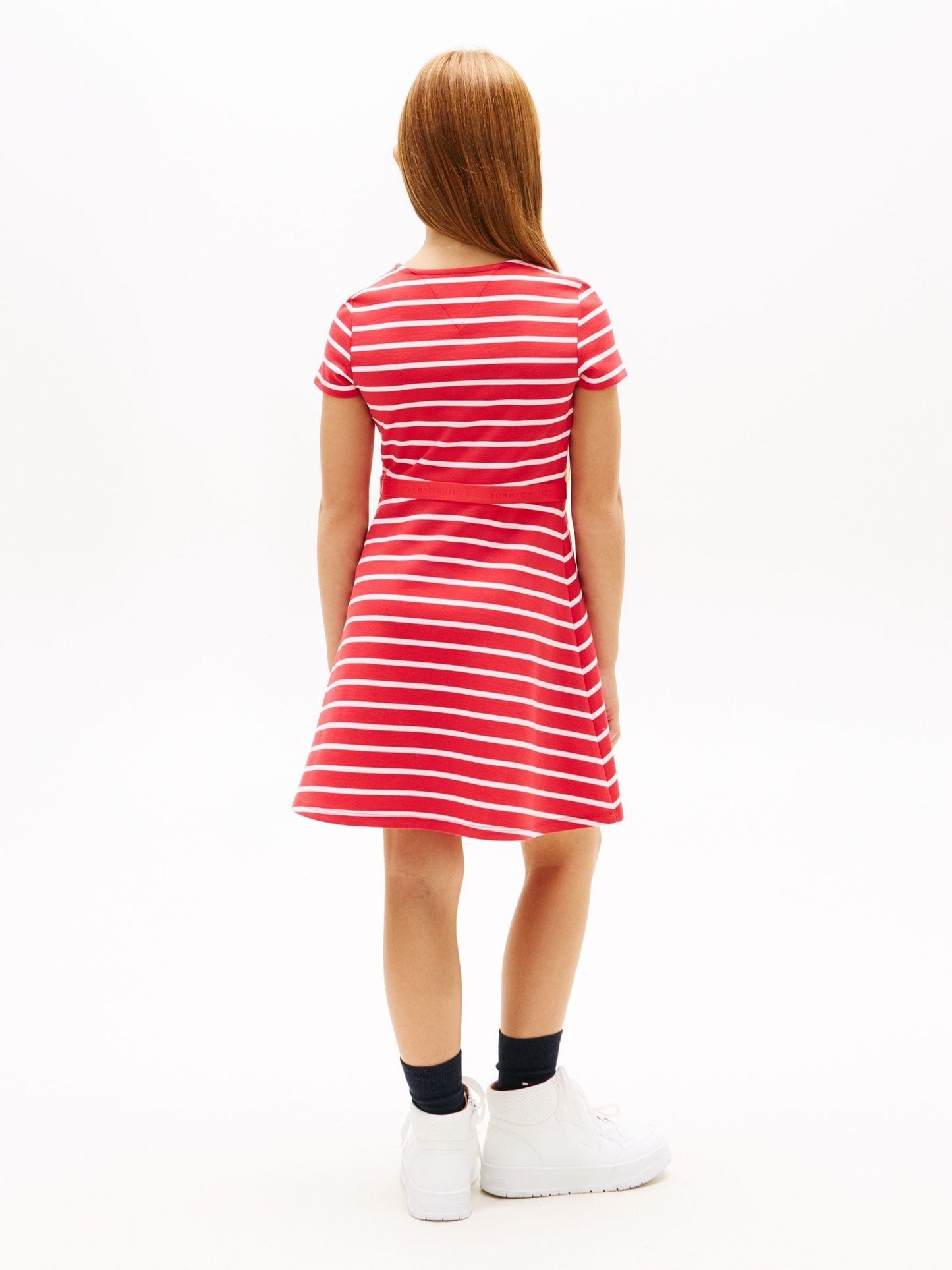 Tommy Hilfiger Red Essential Short Sleeve Skater Dress image 3