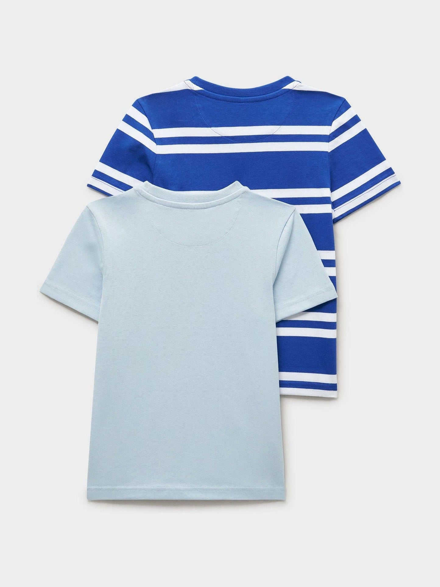Dsiney Kidz - Crew Clothing Blue Stripe & Plain Classic T-Shirts 2 Pack image 2